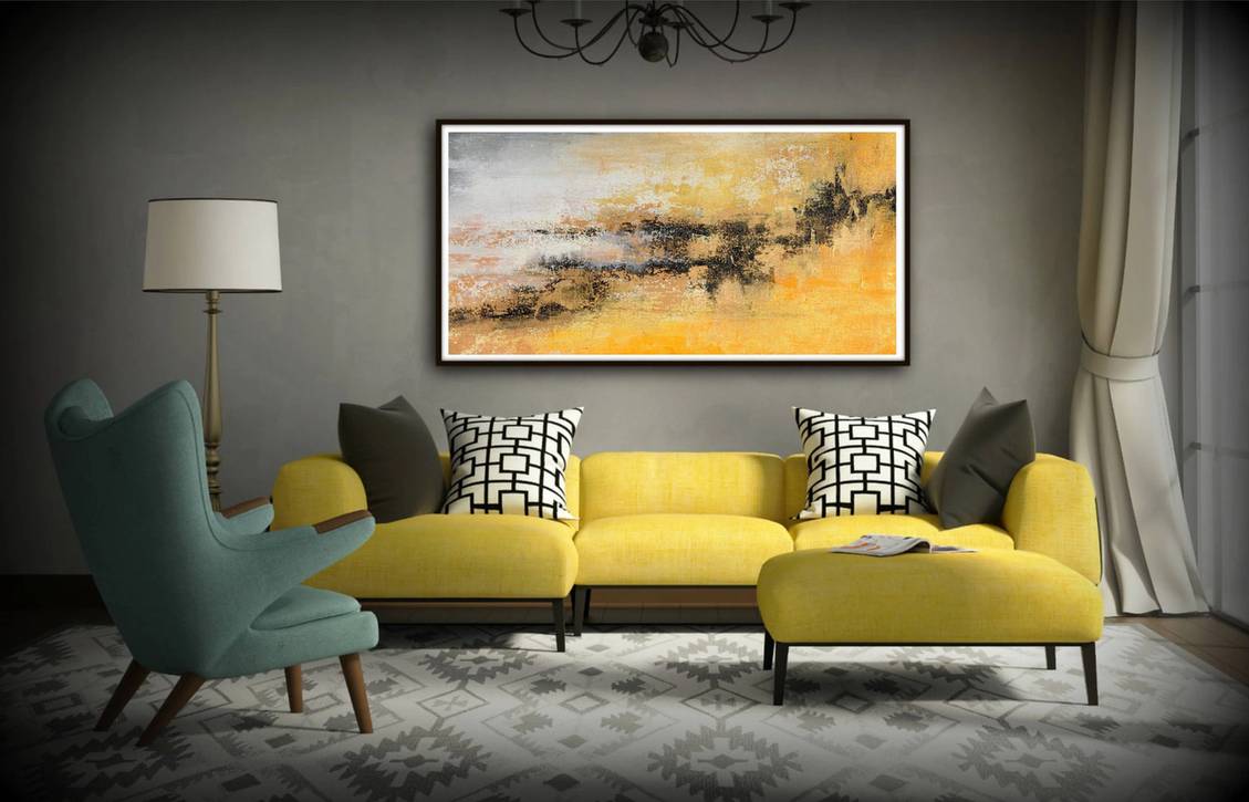 Gray Living Room Hallway Abstract Canvas Wall Art 3CH3E wall art